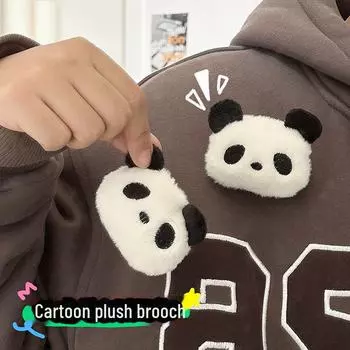 Милая плюшевая брошь в виде панды для женщин - мультяшная кукла-булавка для украшения одежды или сумки With Brooch