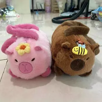 Милая плюшевая Capibala Capybara Большая вместительная сумка-мессенджер с рисунком из мультфильма Портативная дорожная сумка коричневый