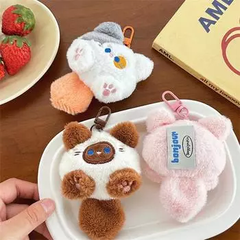 Милая плюшевая длиннохвостая кошка, котенок, кукла, брелок для ключей для женщин, девочек, рюкзак, автомобиль, брелок, сумка, украшения, аксессуары, подарок