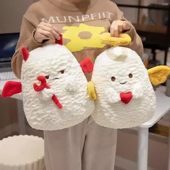 Милая плюшевая игрушка «Ангел и Дьявол», мультяшная плюшевая кукла, детская кукла, подушка для сна, диванная подушка, подарок на день рождения 35cm красный