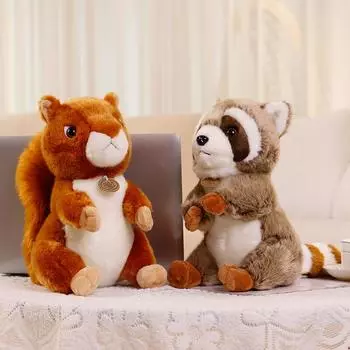 Милая плюшевая игрушка белка енот кукла мягкая игрушка для детей девочек подарок на день рождения домашний декор плюшевая белка плюшевый енот 17cm