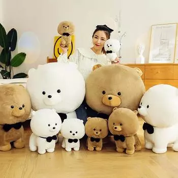 Милая плюшевая игрушка для собак породы бишон фризе, мультяшная машина для ловли животных, кукла-подушка для девочек, подарки 23cm 0.2kg