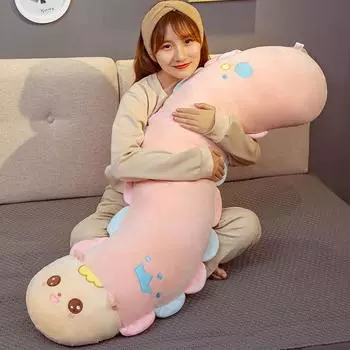 Милая плюшевая игрушка-гусеница, длинная тряпичная кукла, спящая на кровати, девочка, супер мягкая кукла 65Cm (non-removable and washable)