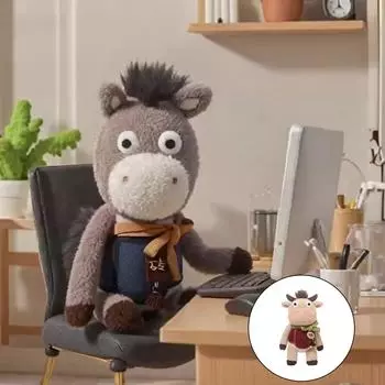 Милая плюшевая игрушка из серии NiuMa, маленькая лошадка Чжо, сопровождает куклу-подушку во время сна One Size