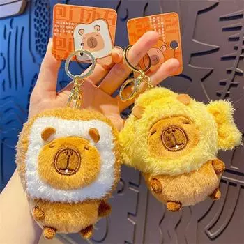 Милая плюшевая игрушка капибара брелок мягкие игрушки капибала пищащая кукла брелок сумка брелок подвеска автомобильный ключ аксессуары as the picture
