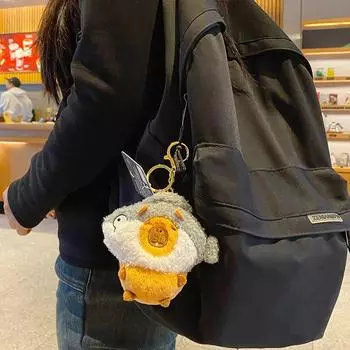 Милая плюшевая игрушка капибара брелок мягкие игрушки капибала пищащая кукла брелок сумка брелок подвеска автомобильный ключ аксессуары as the picture