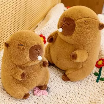 Милая плюшевая игрушка Капибара, мягкая игрушка Капибара, мягкая удобная кукла Капибара, игрушка для раннего развития малышей 25CM