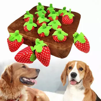 Милая плюшевая игрушка-клубника для собак и кошек — интерактивная игра-головоломка L