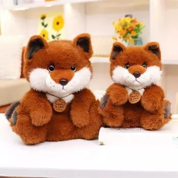Милая плюшевая игрушка лиса, мягкая игрушка в виде животного, успокаивающая подушка для сна, домашний декор, детская игрушка лиса, плюшевая игрушка лиса на день рождения 26cm