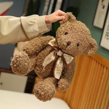 Милая плюшевая игрушка-медведь, кукла-бант, кукла-медведь, маленькая подвеска для девочки, праздничный подарок, тканевая кукла 33cm/0.38kg