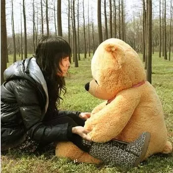 Милая плюшевая игрушка «Медведь», милая спящая мягкая игрушка «Медведь», подарок на день рождения, светло-желтый, коричневый, 80 см 80cm