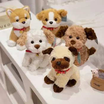 Милая плюшевая игрушка мопса корги сиба-ину, мягкая кукла в виде щенка, мультяшная собака, мягкая подушка для детей, подарок на день рождения, Рождество 22cm