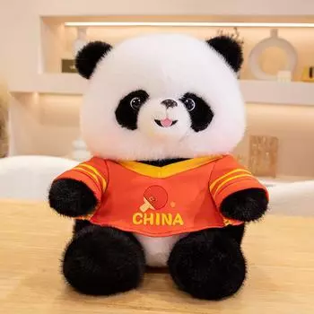 Милая плюшевая игрушка Панда-гигант для настольного тенниса, Бадминтон, Тяжелая атлетика, Спортивная кукла Панда для детских подарков на день рождения 25cm