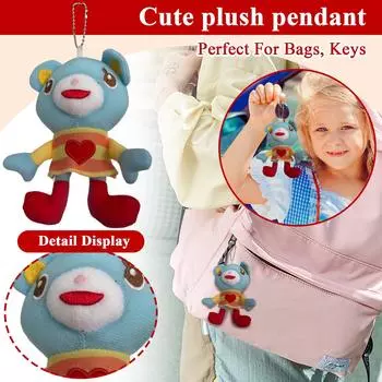 Милая плюшевая игрушка-подвеска, мягкая, идеально подходит для сумок, ключей, добавляет очарования и тепла в повседневную жизнь. One Size синий