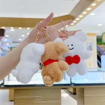 Милая плюшевая игрушка-подвеска в виде собаки, модная кукла-животное, брелок для рюкзака, украшение в виде милого мультяшного щенка, брелок для ключей, подарки на день рождения