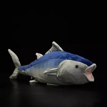 Милая плюшевая игрушка Thunnini Pacific Bluefin Tuna, мягкая реалистичная модель Thunnus Orientalis, похожая на океанское животное, география, детские подарки синий