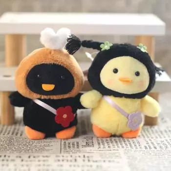 Милая плюшевая игрушка-утка, брелок для ключей, мультяшная милая мягкая кукла, кулон, брелок для ключей от машины, рюкзак, сумка, декор, подарок для ребенка A1