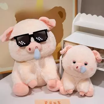 Милая плюшевая игрушка в виде розовой нити в виде свиньи Милая кукла-поросенок, целебная кукла, утешительная кукла, подарок для девочки 23cm