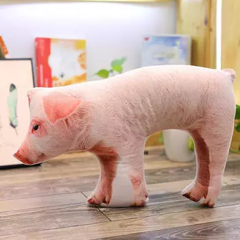 Милая плюшевая игрушка в виде свиньи, удобная реалистичная милая мягкая кукла 50 см