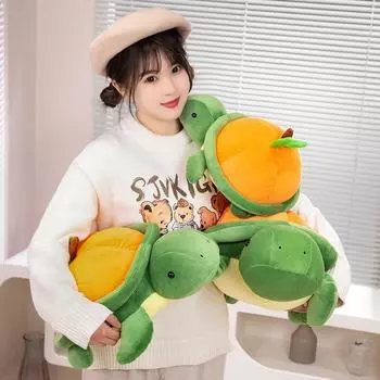 Милая плюшевая игрушка в виде тыквенной черепахи, мягкая игрушка в виде тыквенной черепахи, плюшевые куклы для детей, подарок для Decora 35cm зелёный