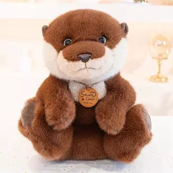 Милая плюшевая игрушка-выдра, кукла, сидящая выдра, тряпичная кукла, подушка для бросания, кукла, подушка для бросания, подарок для женщины 26cm0.32kg