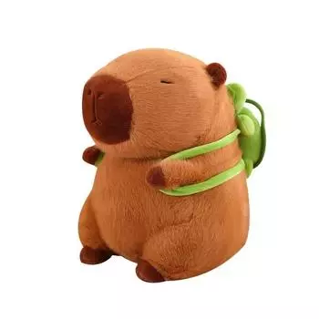 Милая плюшевая капибара с рюкзаком Turte Kawai capibara Мягкие игрушки AniamlsToys Plushie Hugging ciits для детей Brewo Keychain 12 дюймов