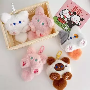 Милая плюшевая кошка кукла кулон девушка рюкзак кукла кулон пара сумка брелок декоративный подарок брелок мультфильм фигурка