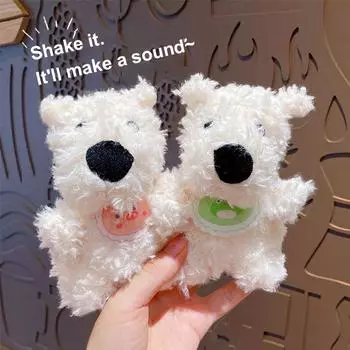 Милая плюшевая кукла-брелок в виде вест-хайленд-уайт-терьера, милый мультяшный щенок, сумка, подвеска, брелок розовый