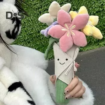 Милая плюшевая кукла-цветок, мягкая игрушка, мягкое растение, плюшевое милое улыбающееся лицо, обнимающаяся вручаемая подушка-цветок для мальчиков, девочек, детей, взрослых A