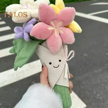 Милая плюшевая кукла-цветок, мягкая игрушка, мягкое растение, плюшевое милое улыбающееся лицо, обнимающаяся вручаемая подушка-цветок для мальчиков, девочек, детей, взрослых A