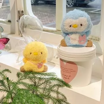 Милая плюшевая кукла-цыпленок-пингвин брелок для девочек - детская игрушка-подвеска Height about 10cm жёлтый