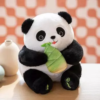 Милая плюшевая кукла гигантская панда, мультяшная, для обнимания, с бамбуком, кукла панда, детский подарок на день рождения, подушка для обнимания и сна 25cm