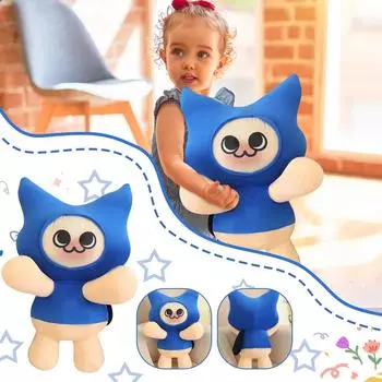 Милая плюшевая кукла, глупая кукла-кошка, игрушка в подарок, мультяшная детская тряпичная кукла, подарок на день рождения, кукла в подарок(1шт) белый