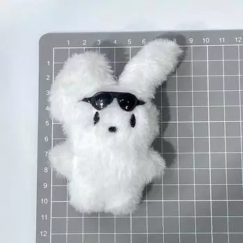 Милая плюшевая кукла-кролик со складными ушками в очках, кулон на рюкзак, украшения, аксессуары