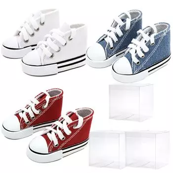 Милая плюшевая кукла Кукла BJD Кроссовки Обувь Одежда Холщовая обувь на платформе с высоким вырезом 1/3 1/4 1/6 (7,5 см / Белый/Красный/Джинсовый)