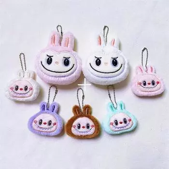 Милая плюшевая кукла Лабубу, брелок для ключей, милый рюкзак с героями мультфильмов для девочек, подвеска, украшение, праздничный подарок as the picture