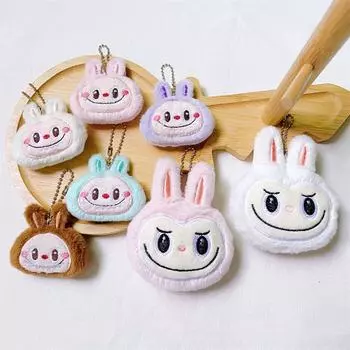 Милая плюшевая кукла Лабубу, брелок для ключей, милый рюкзак с героями мультфильмов для девочек, подвеска, украшение, праздничный подарок