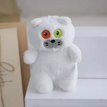 Милая плюшевая кукла-подвеска с изображением кошки, брелки для рюкзака, украшения, подарки чёрный