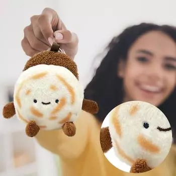 Милая плюшевая кукла Roujiamo, сумка, подвеска, модная паровая булочка, школьный рюкзак, подвеска, брелок для ключей для пары и подруги One Size