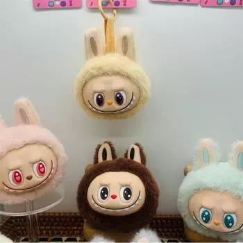 Милая плюшевая кукла с головой Лабубу из винила, сумка-брелок, кулон, рюкзак для пары, подвесные украшения, украшения для дома, детские игрушки, подарки на день рождения зелёный