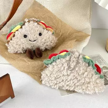 Милая плюшевая кукла-сэндвич «Тако», имитация хлеба, сумка-брелок для куклы, подвеска One Size хаки