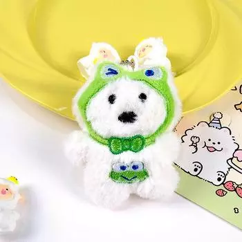 Милая плюшевая кукла-щенок, пищащая игрушка, милая мультяшная плюшевая собачка, брелок, милый рюкзак, подвеска, автомобильные ключи, аксессуары розовый