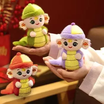 Милая плюшевая кукла-талисман в виде змеи со знаком зодиака, подвеска для сумки, украшение, подарок на год фиолетовый