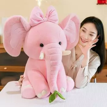 Милая плюшевая кукла в виде слона с короной, креативные мягкие игрушки для животных, мультяшный плюшевый слон, домашний декор розовый