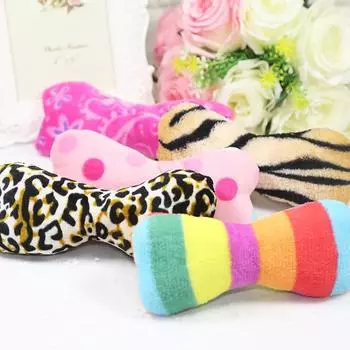 Милая плюшевая маленькая косточка для волос, звуковая игрушка для домашних животных, игрушка для укуса собаки, нежная игрушка для кошек, товары для домашних животных разноцветный