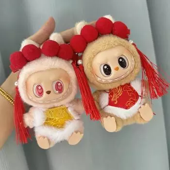 Милая плюшевая мини-кукольная одежда 17 см Labubu II Idol Dolls сидящая праздничная одежда аксессуары для Кореи Kpop Exo одежда DIY подарок no doll