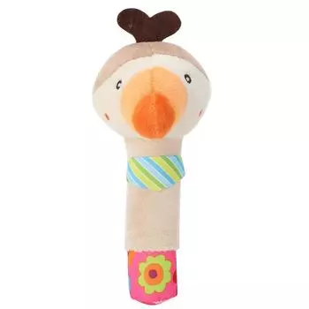 Милая плюшевая мультяшная игрушка-погремушка в виде животного, ручные колокольчики, комфортная игрушка для детей, попугайчик