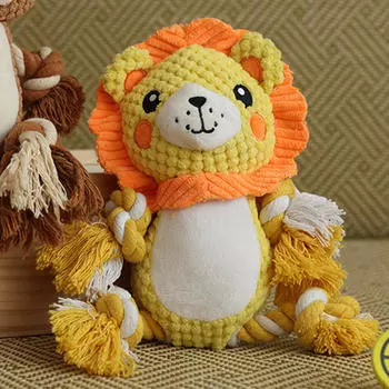 Милая плюшевая пищащая игрушка для собак со встроенным звуком, жевательные игрушки для щенков, дрессировка домашних животных всех пород, маленькие Lion