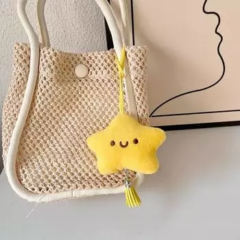 Милая плюшевая пищащая звезда-подвеска с именной биркой, кукла-брелок, школьная сумка, подвески, мультяшная звезда, плюшевая игрушка для детей, подарки