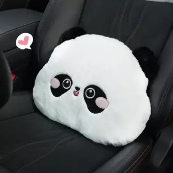 Милая плюшевая подушка для шеи в машину, подушка для сиденья с изображением животных из мультфильмов, коврик для отдыха в машине, поддержка шеи и поясницы, аксессуары для салона автомобиля